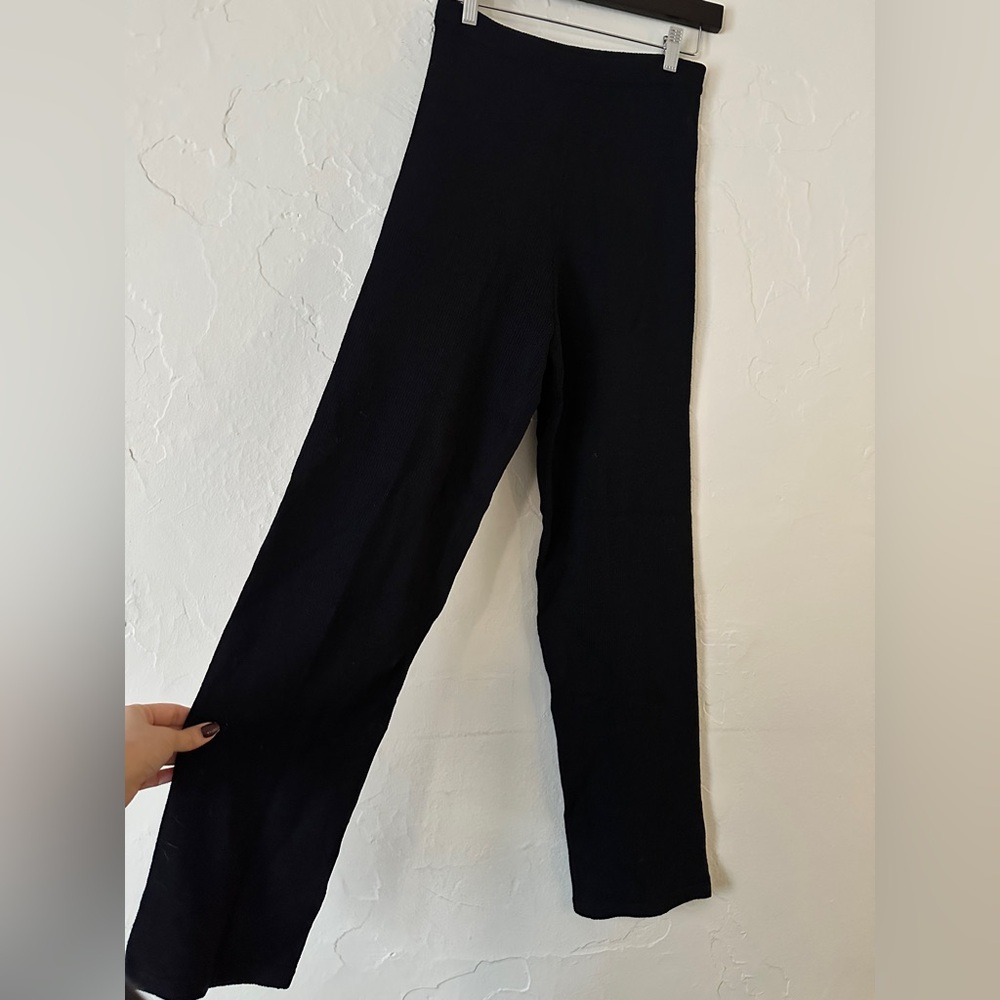 Zang Toi Sheer Knit Straight Leg Trousers